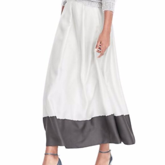 Banana Republic Heritage Collection Silk Skirt Ivory With Grey Ombre - Picture 1 of 11